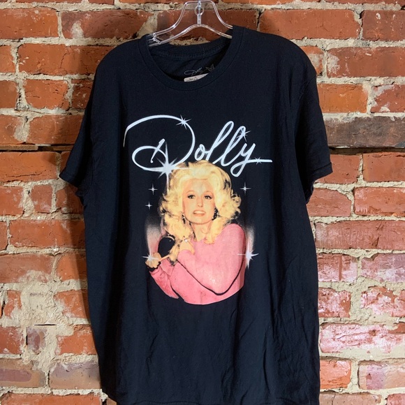 Dolly Parton large black graphic preowned T-shirt - Picture 2 of 3